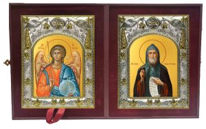 Складень Ангел Хранитель и Иов Почаевский преподобный