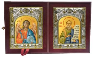 Складень Ангел Хранитель и Елисей пророк