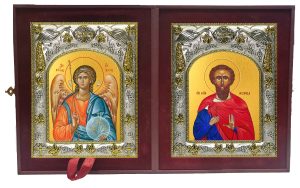 Складень Ангел Хранитель и Леонид мученик
