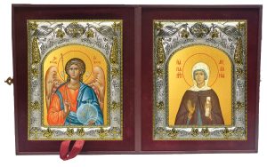 Складень Ангел Хранитель и Мелания Римляныня преподобная