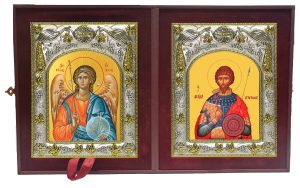 Складень Ангел Хранитель и Феодор (Фёдор) Стратилат