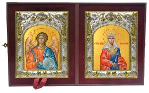 Складень Ангел Хранитель и Валерия мученица, царица