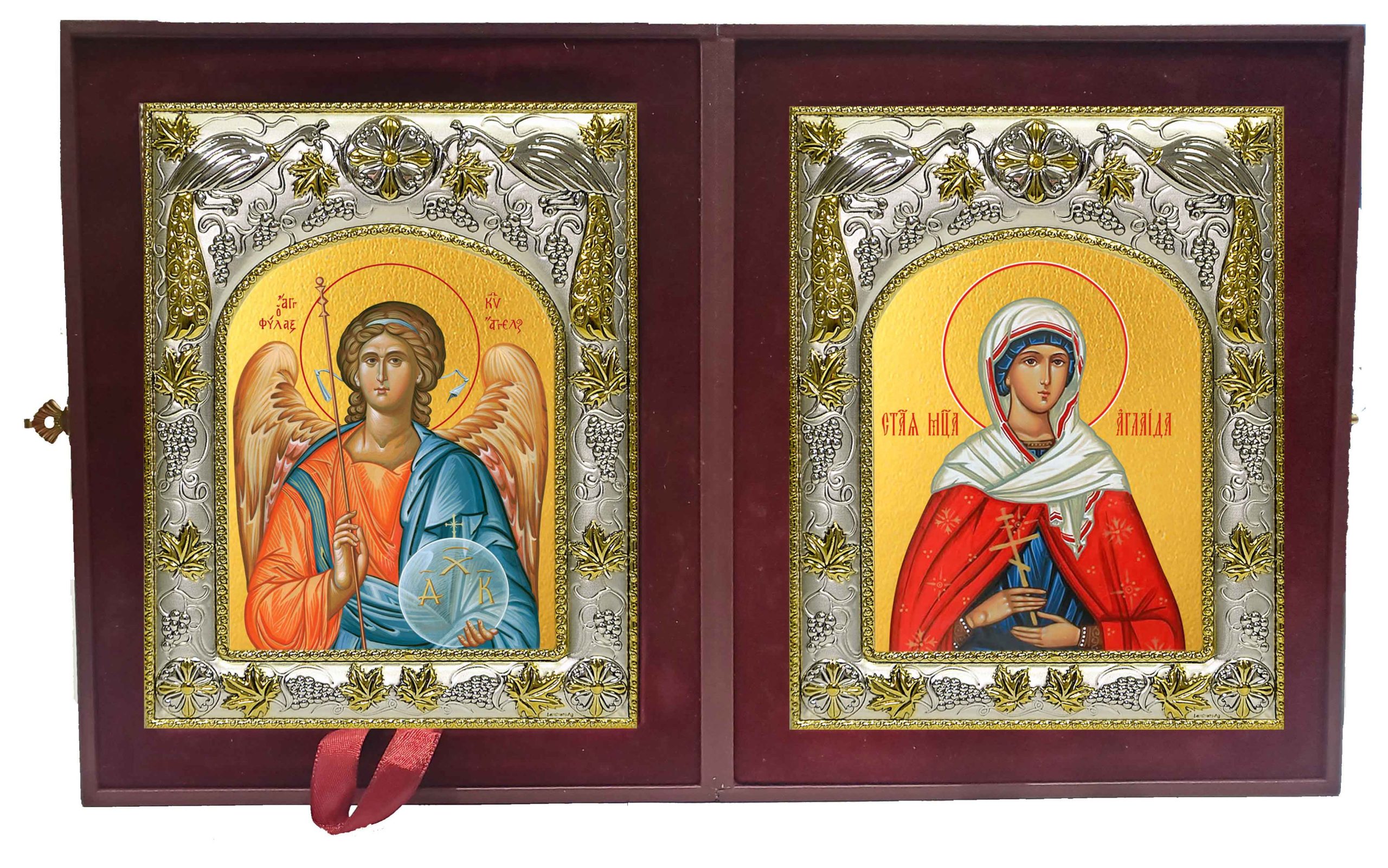 Складень Ангел Хранитель и Аглаида Римская мученица