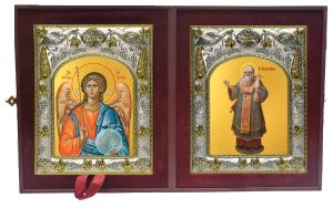Складень Ангел Хранитель и Алексий (Алексей), митрополит Московский и всея Руси, чудотворец, святитель