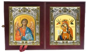 Складень Ангел Хранитель и Достойно Есть(Милующая), икона Божией Матери