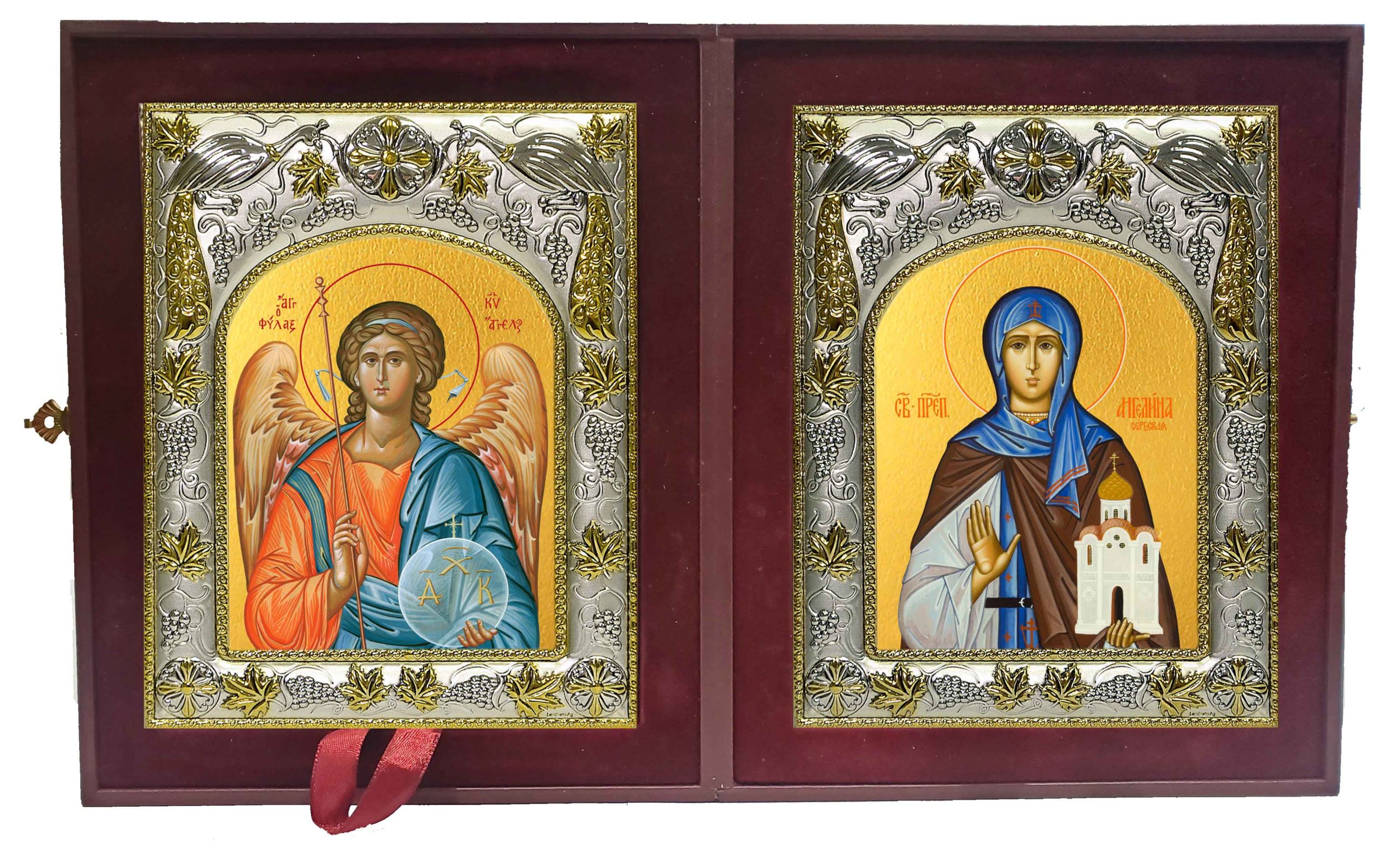 Складень Ангел Хранитель и Ангелина Сербская Блаженная