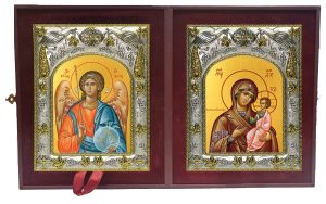 Складень Ангел Хранитель и Иверская икона Божией Матери
