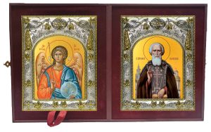 Складень Ангел Хранитель и Сергий (Сергей) Радонежский преподобный