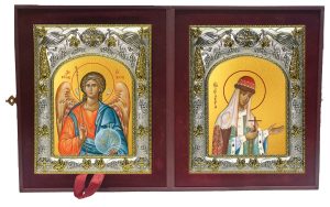 Складень Ангел Хранитель и Ольга равноапостольная великая княгиня