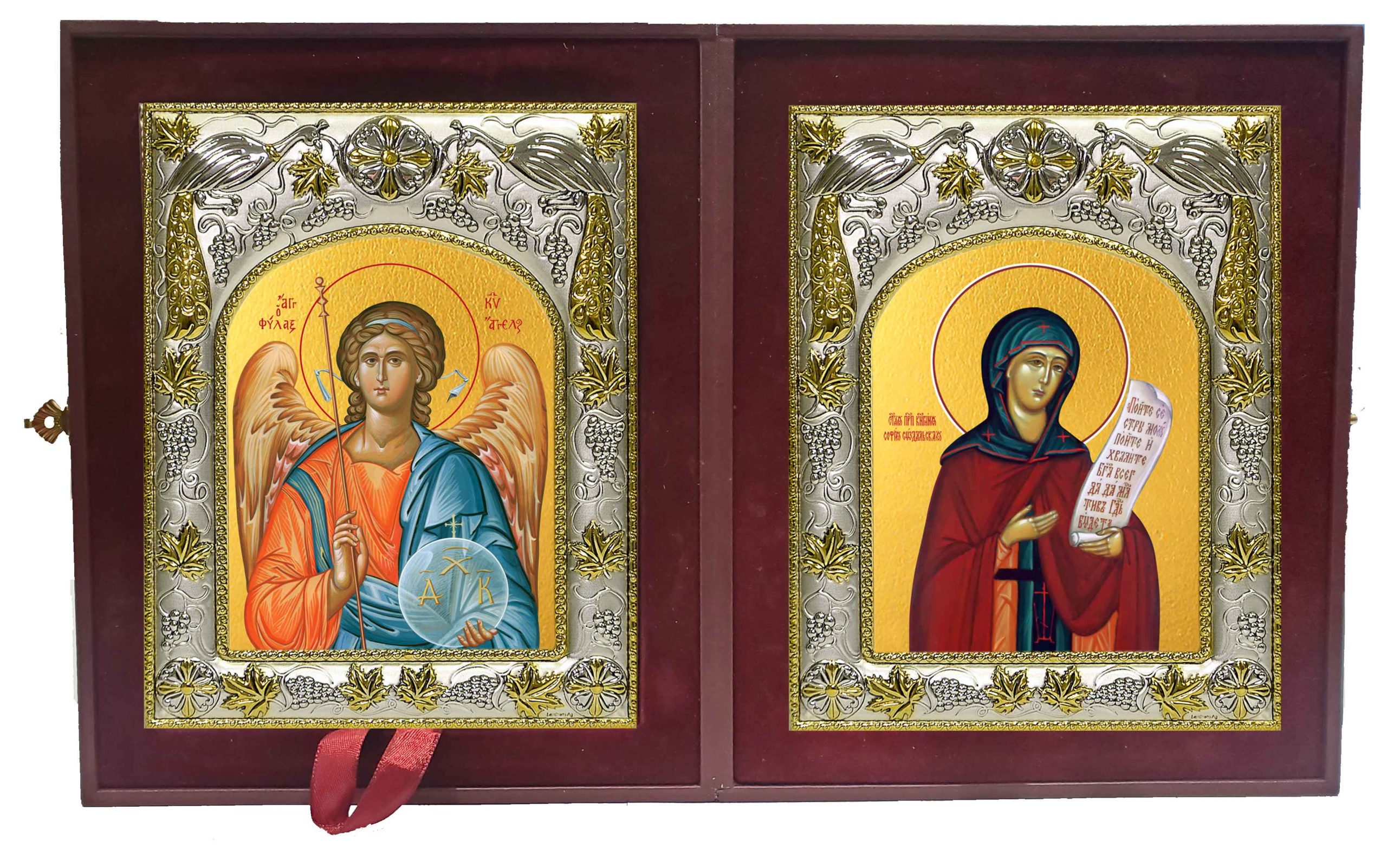 Складень Ангел Хранитель и София Суздальская, преподобная