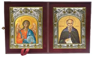 Складень Ангел Хранитель и Паисий Великий преподобный
