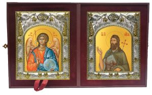 Складень Ангел Хранитель и Иоанн (Иван) Предтеча, Креститель Господень
