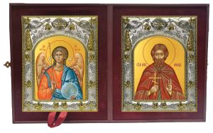 Складень Ангел Хранитель и Леонид мученик