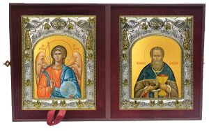 Складень Ангел Хранитель и Иоанн (Иван) Кронштадский праведный, чудотворец