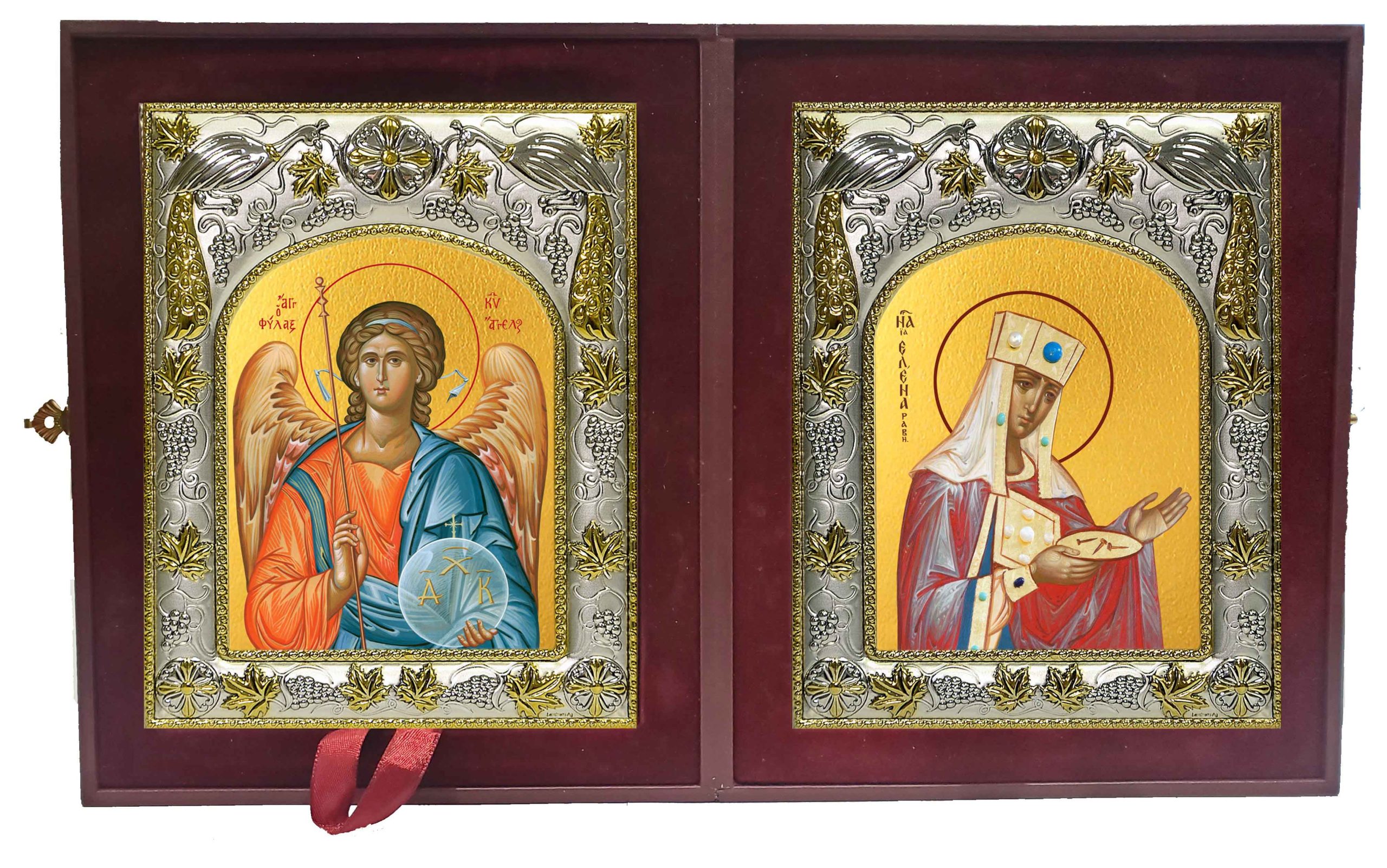 Складень Ангел Хранитель и Елена равноапостольная царица