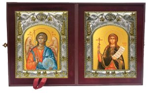 Складень Ангел Хранитель и Христина Тирская, мученица