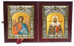 Складень Ангел Хранитель и Тихон патриарх Московский