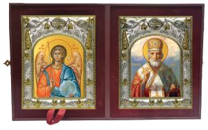 Складень Ангел Хранитель и Николай Чудотворец