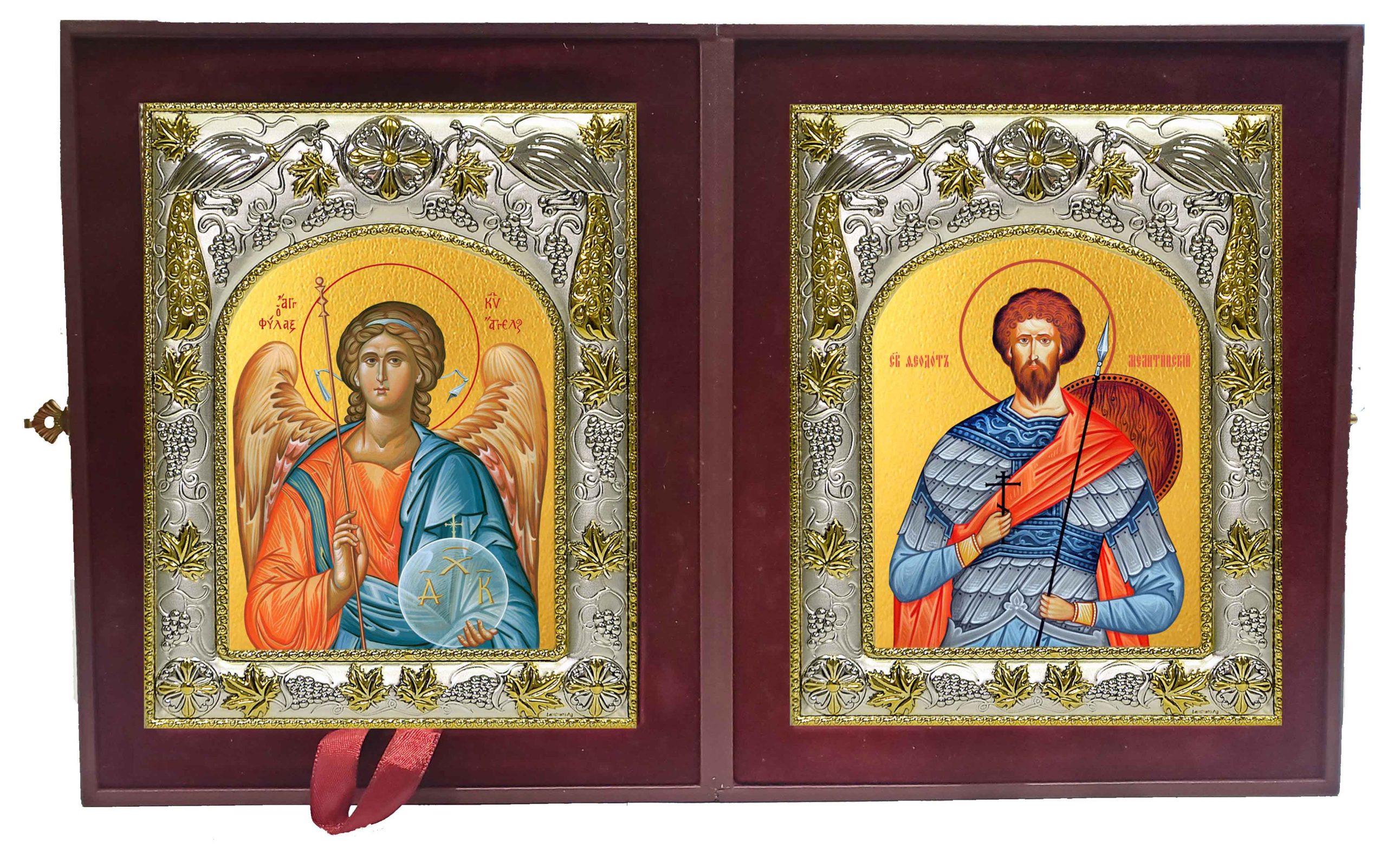 Складень Ангел Хранитель и Феодот Мелитинский мученик