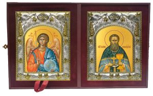 Складень Ангел Хранитель и Иоанн Кронштадский праведный чудотворец