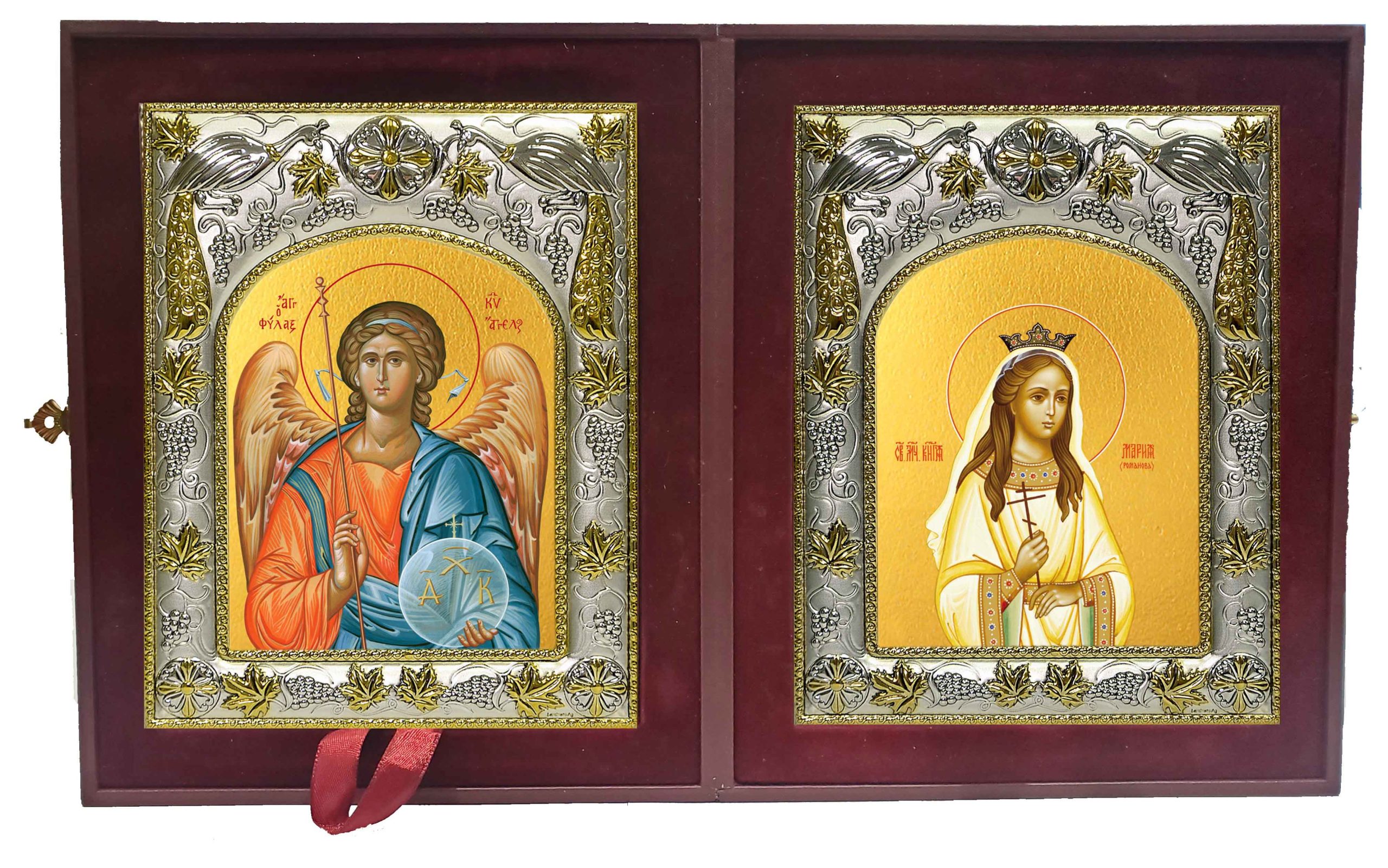Складень Ангел Хранитель и Мария (Романова) страстотерпица, царевна
