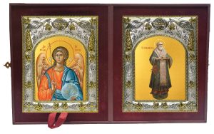 Складень Ангел Хранитель и Григорий Богослов святитель