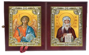 Складень Ангел Хранитель и Иоанн (Иван) Дамаскин преподобный
