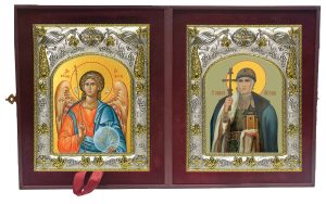 Складень Ангел Хранитель и Ольга равноапостольная