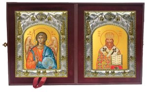 Складень Ангел Хранитель и Священномученик Иоанн (Поммер) Рижский, архиепископ