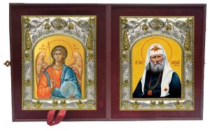 Складень Ангел Хранитель и Тихон патриарх Московский