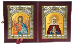 Складень Ангел Хранитель и Мария Вифанская, сестра Лазаря Четверодневного, праведная