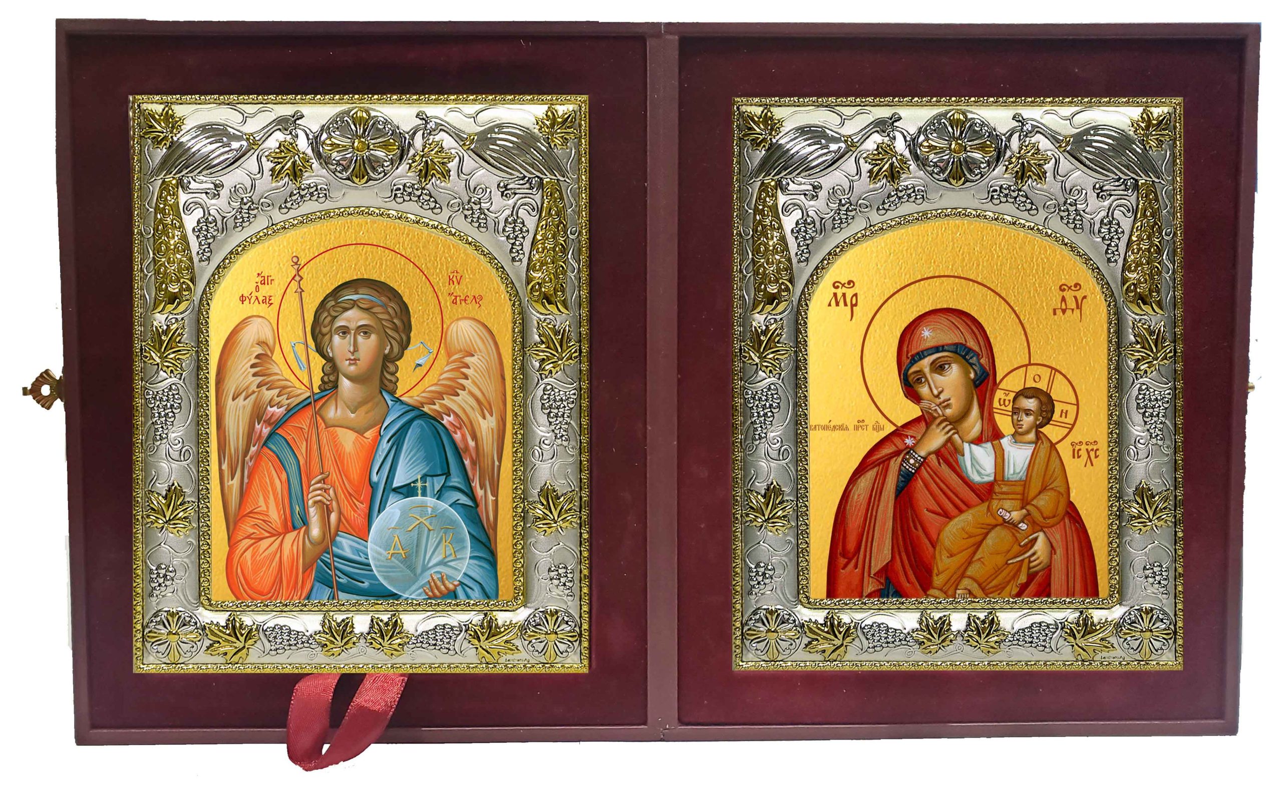 Складень Ангел Хранитель и Ватопедская икона Божией Матери