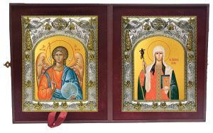 Складень Ангел Хранитель и Нина просветительница Грузии, равноапостольная