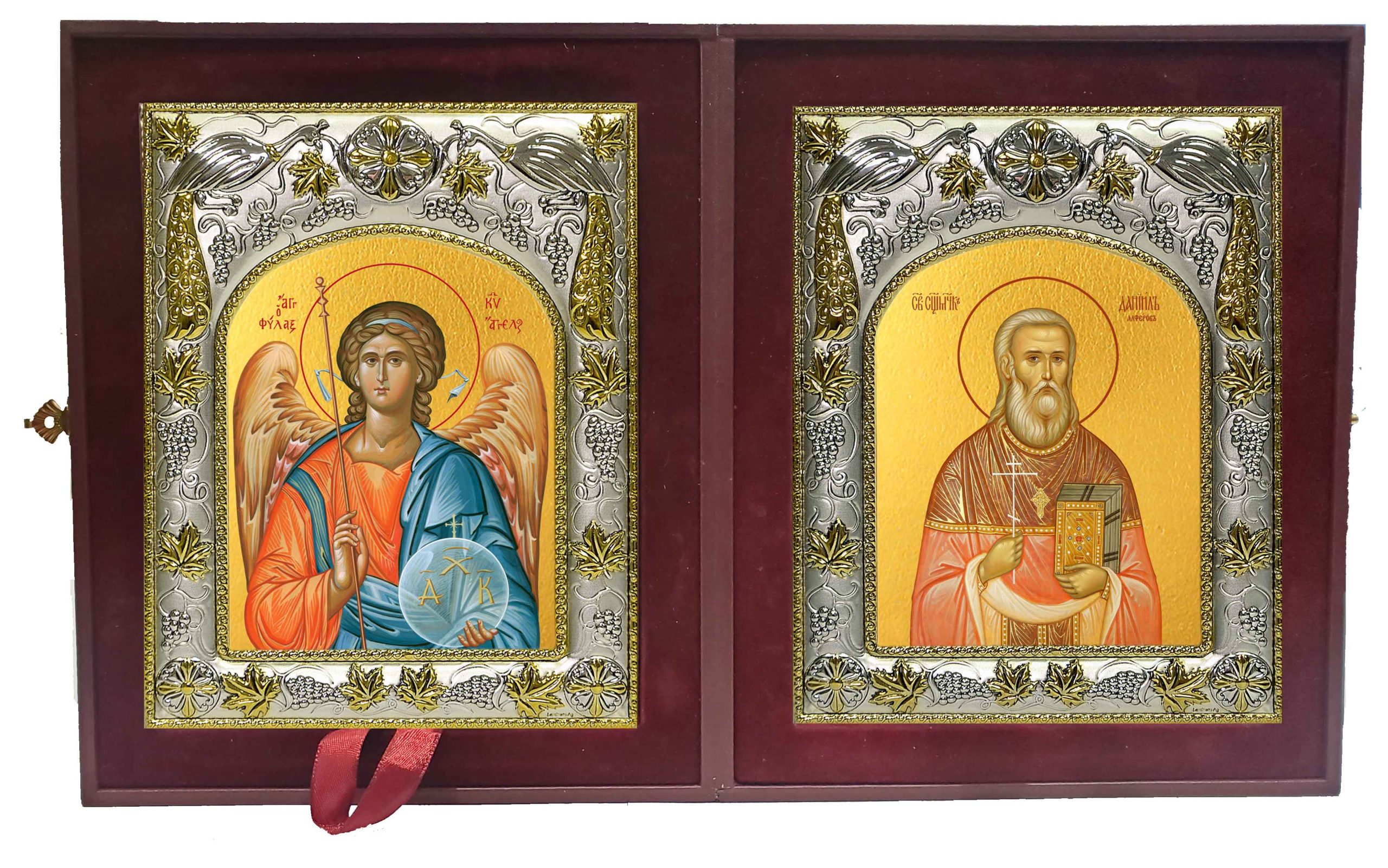 Складень Ангел Хранитель и Даниил (Алферов) священномученик