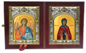 Складень Ангел Хранитель и Пелагия Антиохийская преподобная