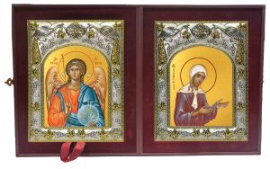Складень Ангел Хранитель и Ксения Петербургская (Петербуржская) блаженная