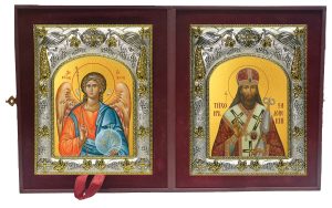 Складень Ангел Хранитель и Тихон Задонский, святитель