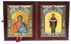 Складень Ангел Хранитель и Покров, икона Божией Матери