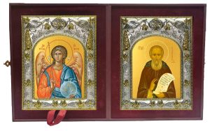 Складень Ангел Хранитель и Савва Сторожевский преподобный