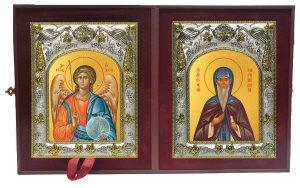 Складень Ангел Хранитель и Елисей Лавришевский преподобный