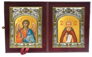Складень Ангел Хранитель и Сергий Радонежский преподобный