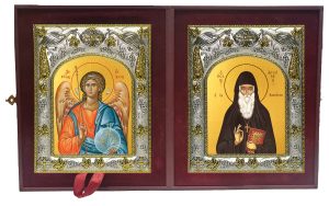Складень Ангел Хранитель и Арсений Каппадокийский, преподобный