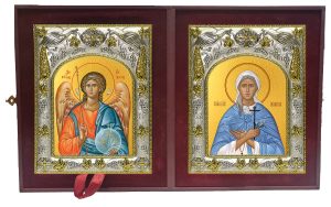 Складень Ангел Хранитель и Пелагия Дивеевская
