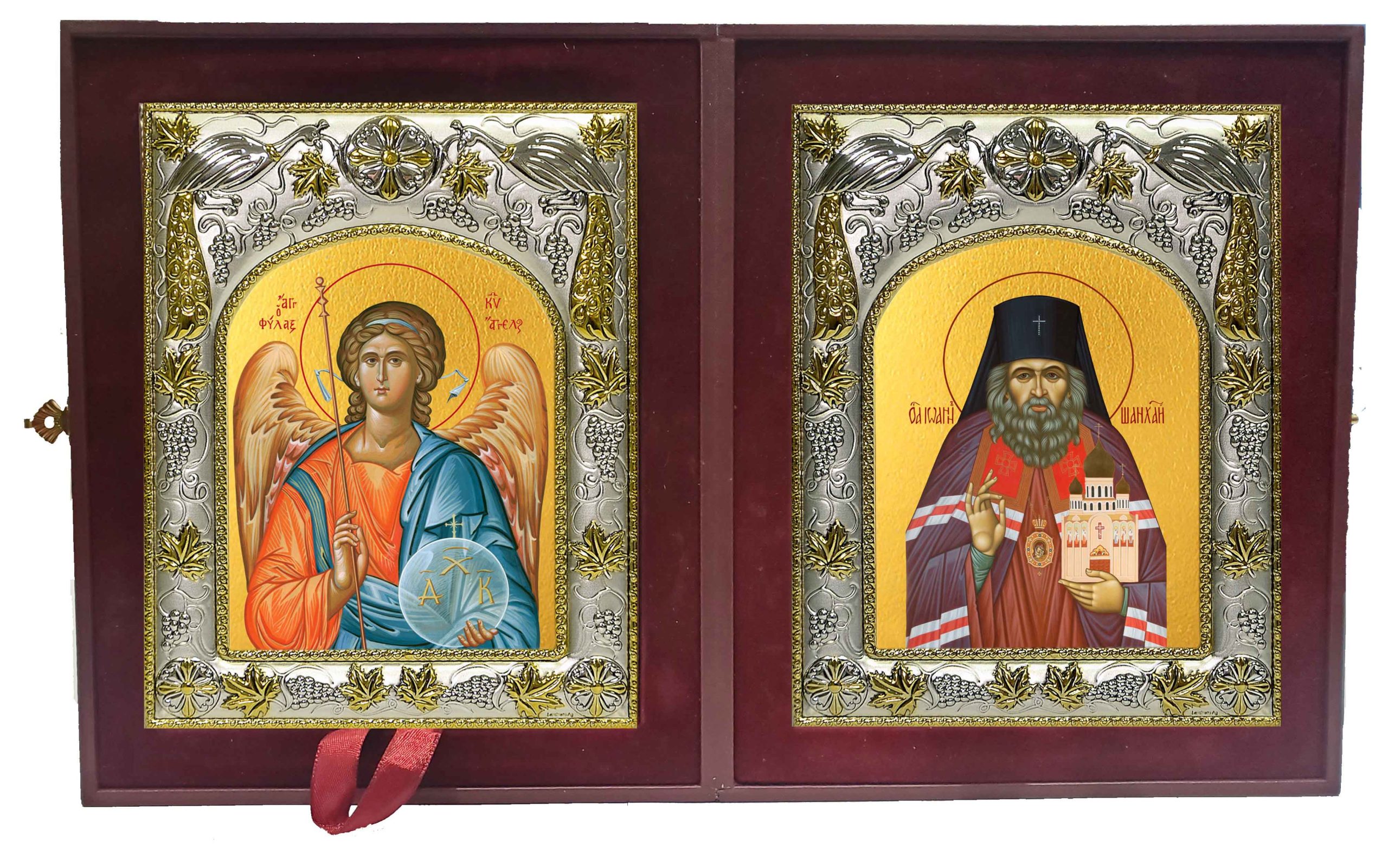 Складень Ангел Хранитель и Иоанн (Иван) Шанхайский и Сан-Францисский святитель, чудотворец