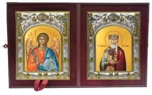 Складень Ангел Хранитель и Ольга равноапостольная, великая княгиня