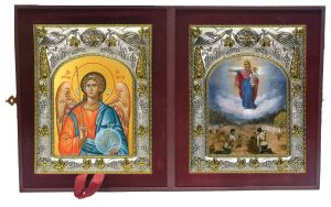 Складень Ангел Хранитель и Августовская Божия Матерь (Явление Богоматери русскому воинству)