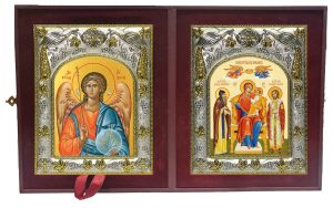 Складень Ангел Хранитель и Экономисса, икона Божией Матери