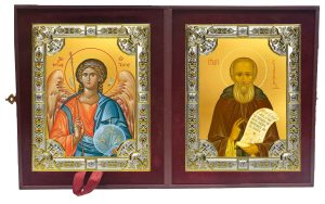 Складень Ангел Хранитель и Савва Сторожевский преподобный