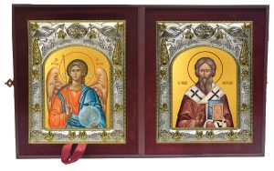 Складень Ангел Хранитель и Геннадий архиепископ Новгородский, святитель