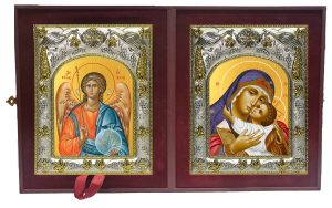 Складень Ангел Хранитель и Умиление, икона Божией Матери